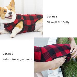 Vêtements pour animaux de compagnie en gros, vêtements d'hiver, vêtements pour chiens, accessoires pour animaux de compagnie, manteau pour <span class=keywords><strong>chien</strong></span> en <span class=keywords><strong>polaire</strong></span> à carreaux classique, mode de luxe haut de gamme pour <span class=keywords><strong>chien</strong></span> - Product Image 6