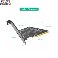PCI-E 4.0 8X ke 2 * Oculink SFF-8612 Konektor Adaptor Kartu Ekspansi Riser Motherboard Mendukung Bifurkasi PCIe X4x4x4x4