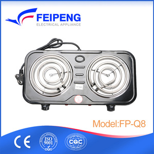 Plaque chauffante électrique portable 2000W 110V Réchaud de camping à double brûleur avec élément chauffant à bobine intégré pour usage domestique - Product Image 2
