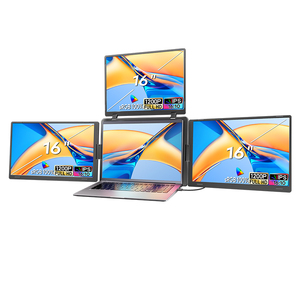 FOPO 2026 Nouveau Moniteur Portable Quad IPS à 3 Écrans 16 <span class=keywords><strong>Pouces</strong></span> Compatible USB-C pour Ordinateur Portable Windows/<span class=keywords><strong>Macbook</strong></span> B2B/OEM/Vente en Gros - Product Image 1
