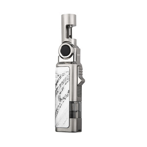 Encendedor a prueba de viento JOFI de metal, butano, con ángulo ajustable de 4 posiciones a 60 grados, para cigarros, moxibustión, viajes, con punzón para cigarros. - Product Image 1