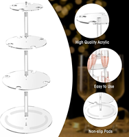 Support à vin en acrylique transparent sur 3 niveaux, présentoir de verres pour 12 tasses, tour de présentation de boissons pour mariage et fête