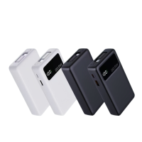 PINUODA – Nouvelle batterie externe portable Li-Polymère 10000 mAh avec écran LCD, câble de charge rétractable et charge rapide 10W