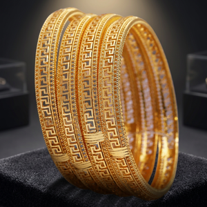 Bracelet indien plaqué or de teinture en gros, bracelets de mode, bracelet en or traditionnel, bijoux en or de teinture Oro Joyeria. - Product Image 3
