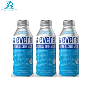 Aluminum beverage bottle with screw cap for carbonated drinks/coffee/beer/mineral water/milk