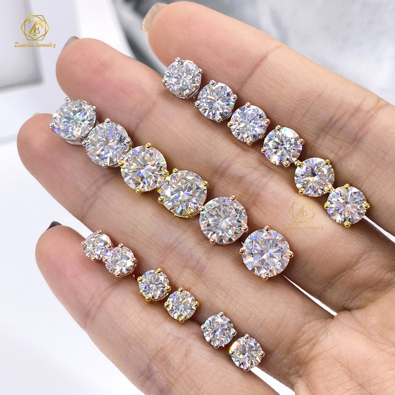 Classic 6 Prongs Moissanite Earrings Jewelry