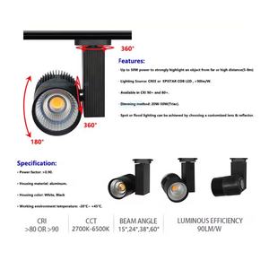 CCT ajustable Shope Led Track Spotlight 40W Receso Led Spot Track Lights - Product Image 5
