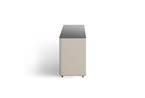 Credenza Moderna Minimalista con Piano in <span class=keywords><strong>Vetro</strong></span>, Mobile da Soggiorno con 2 Ante e 3 Cassetti - Product Image 3