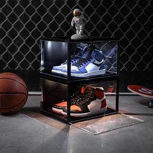 Nouvelle Production Boîte à Chaussures en <span class=keywords><strong>Acrylique</strong></span> Noir, Boîte de Rangement Transparente pour Baskets, Vitrine de Présentation en Plastique pour Chaussures, Article Essentiel pour Chaussures, Vente en Gros - Product Image 1