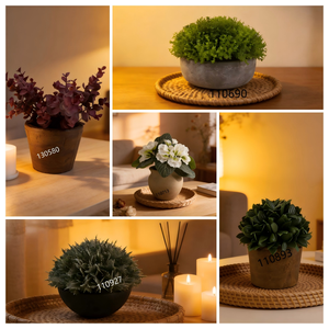 Flor de <span class=keywords><strong>Magnolia</strong></span> Artificial Realista |   Flor Artificial en Maceta de Vidrio con Agua y Rafia para Decoración del Hogar u Oficina - Product Image 6