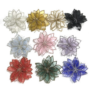 Hot DIY coser mujeres accesorios de boda apliques de diamantes de imitación de cristal 3D alambre trabajo flor parches para ropa de vestido de Graduación - Product Image 3