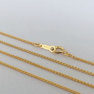 قلادات سلسلة قمح عتيقة 1 عرض 14 قيراط مليئة بالذهب قلادة مجوهرات عصرية للنساء - Product Image 2