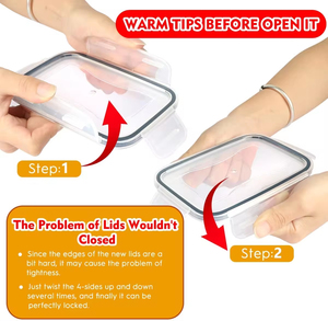 Fiambrera de plástico para alimentos frescos Icen CL03 para microondas con sello de tapa, caja Rectangular a prueba de humedad, contenedores de almacenamiento de alimentos - Product Image 4