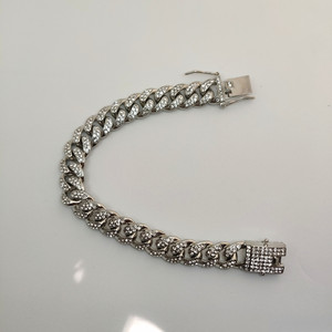 Estilo americano europeu de alta qualidade 12mm Hip Hop Cool Cuban Link Chain Colares para homens Full Diamond Alloy Fashion Chains - Product Image 6