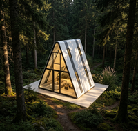 Maison mobile de luxe moderne en forme de A, maison modulaire, serre préfabriquée, bâtiments de jardin pour la plage, le camping en plein air et les centres de villégiature