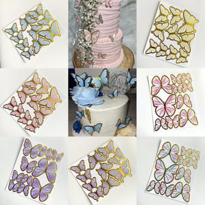 Adornos para <span class=keywords><strong>Pastel</strong></span> de Mariposas, Tamaños Variados, 10 Piezas, Decoraciones 3D Doradas, Rosas y Moradas para Cupcakes, Hechas a Mano, para Fiestas de <span class=keywords><strong>Cumpleaños</strong></span> - Product Image 2
