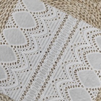 Tissu en voile suisse blanc teint à carreaux, léger et personnalisé, broderie florale, 100% coton, pour robe
