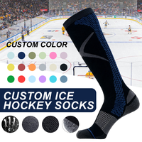 Chaussettes de hockey sur glace épaisses anti-odeur pour hommes, avec logo, coussinées, pour compétition, unisexe, imprimées, personnalisables