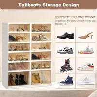 Étagère à chaussures pour entrée de placard, 6 étages 24 paires d'armoires de rangement empilables pour baskets