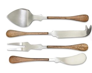 Juego de cuchillos para queso de 4 piezas de Metal con mango de madera duradero y de moda Venta personalizada - Product Image 4