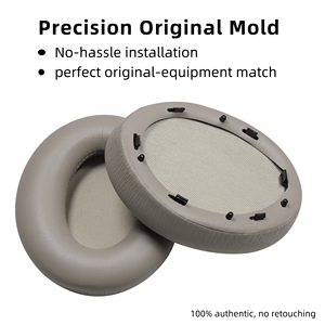 Coussinets d'oreille de remplacement pour casque supra-auriculaire <span class=keywords><strong>WH</strong></span>-<span class=keywords><strong>1000XM3</strong></span> <span class=keywords><strong>Sony</strong></span> Accessoire en mousse à mémoire de forme en cuir protéiné souple - Product Image 4