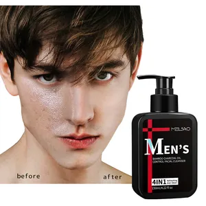 ניקוי פנים עדין קצף גברים הפנים הפנים לשטוף נקבוביות להסיר שמן שליטה על במבוק פחם פנים לשטוף לגברים