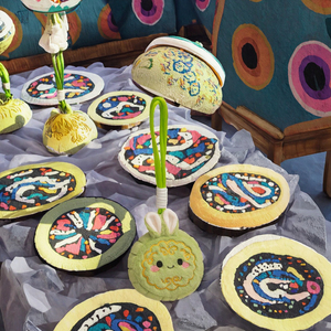 Sáng tạo chữa bệnh động vật đồng hành Keychain dễ thương MOONCAKE Mặt dây chuyền thêu kỹ thuật nhà máy bán hàng trực tiếp PP bông Điền - Product Image 3