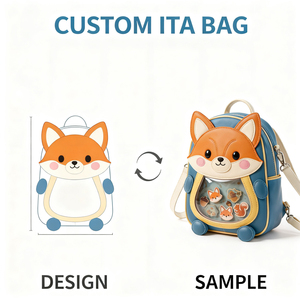 กระเป๋า Ita Bag แบบสั่งทำพิเศษ กระเป๋าเป้สะพายหลัง PU ลายการ์ตูนรูปสัตว์ประหลาด หน้าต่าง PVC ใส โชว์พินได้ กระเป๋าสะพายข้าง กระเป๋าถือ คอลเลคชั่น Itabag - Product Image 3