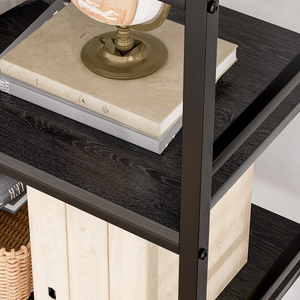 Estantería Metálica Arqueada de 5 Niveles con Estantes de Madera, Diseño Moderno para Hogar, Oficina, Sala de Estar, Comedor, Apartamento u Hotel - Product Image 3