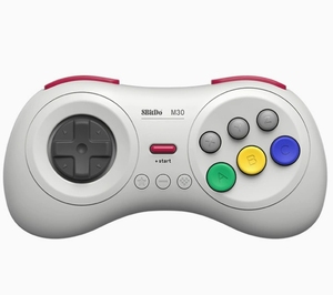 Manette de jeu sans fil originale 8BitDo M30 2.4G Mini blanche, batterie 480mAh, 35H d'autonomie, fonction Turbo pour PC, consoles SEGA Mini - Product Image 1