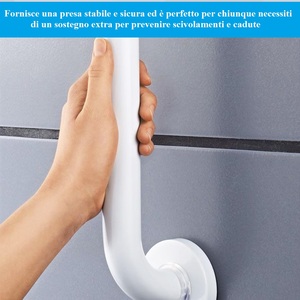 Barre d'appui murale en métal blanc pour baignoire, 40 cm, support de sécurité - Product Image 5