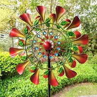 Ornements de jardin décor roulements à billes cinétique fleur vent spinner