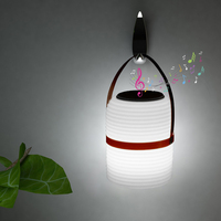 Lampe de table décorative portable en plastique avec haut-parleur Bluetooth, veilleuse rechargeable, lumière musicale, enceinte musicale portable pour fêtes et bars
