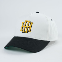 Hoge kwaliteit Oxford Dobby Dot sport baseballcap 5 panelen gebogen klep katoen gepersonaliseerde borduring tweekleurig