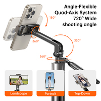 LISEN Modieus Aluminium Selfie Stick Statief Verstelbaar 720 °   Rotatiecontrole Opvouwbaar voor live streaming buitenshuis