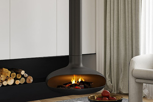 <span class=keywords><strong>Caminetto</strong></span> Sospeso da Interno a <span class=keywords><strong>Carbone</strong></span> con Fiamma Reale Decorativo in Legno <span class=keywords><strong>per</strong></span> Sala da Pranzo e Hotel - Product Image 4