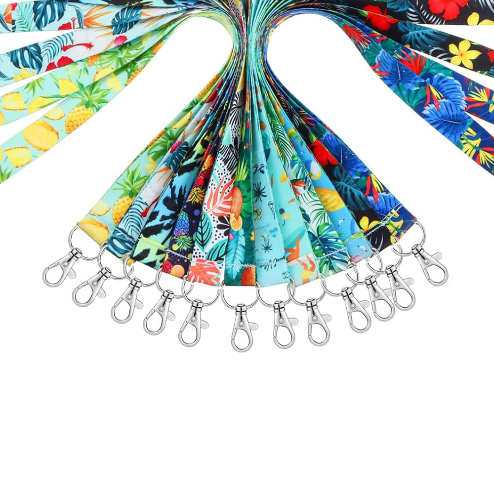 Newest Lovely Creative Fashionable Cartoon Stitch Anti-Lost Neck Strap Satin Polyester UV Printed Hook ID Card Holder Student