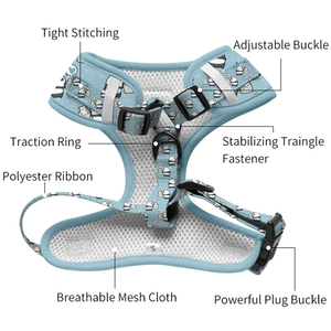 2025 Nueva Navidad fabricante de lujo diseño de fábrica Logo neopreno Ployster mascota gato Correa Collar sin tirar perro arnés conjunto - Product Image 3