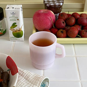 Tasses empilables au design français vintage, tasses à eau créatives et simples en verre teinté avec poignée pour la maison - Product Image 3