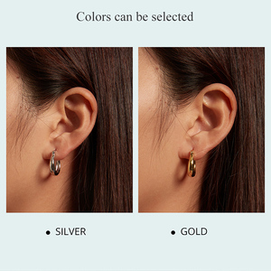 ต่างหูห่วงชุบทองคลาสสิก โลหะผสม เครื่องประดับแฟชั่นสำหรับทุกเพศ - Product Image 6