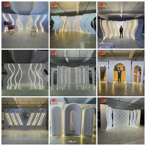 ฉากหลัง LED แบบโค้งสีขาวพีวีซี3D ฉากหลังโค้งสำหรับถ่ายภาพงานแต่งงานสีขาวเรียบ - Product Image 4