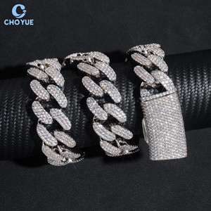 <b>Iced</b> <b>Out</b> Jewelry Moissanite Cuban Link <b>Chain</b> Necklace 925 Silver Rhodium Plated Pave Setting Luxury Hip Hop Party Jewelry Unisex - Product Image 1