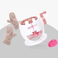Mini Machine à coudre professionnelle, couvre-chef, écharpe artisanale, chapeau, chaussettes, pièces, tissage en laine, Machine à tricoter rose