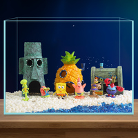 Kit d'aquarium miniature pour la maison avec décorations écologiques complètes, ornements aquatiques en plastique et abris cachettes