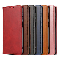 Étui professionnel en cuir PU grain de veau avec support magnétique pour Samsung Galaxy S26 S25 S24 S23 S22 S21 Ultra Note 20 10