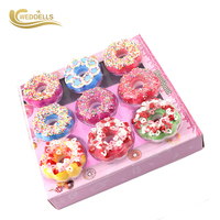 Bom Mandi Label Pribadi untuk Anak-anak dengan Efek Berbusa dan Mainan, Mengandung Minyak Esensial Mawar, Bom Mandi Donat Alami, Kartun Dessert