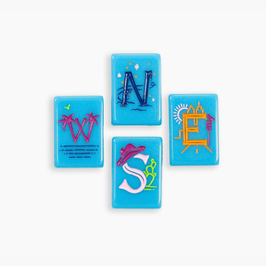 Jeu de Mahjong de Luxe 160 Pièces en Acrylique Gravé, Couleurs Vives Bleu Ciel, Style Américain - Product Image 1