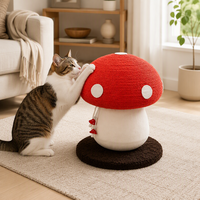 Jouet pour chat : Griffoir champignon en sisal, planche à gratter, jouet interactif d'exercice pour chat d'intérieur, structure d'escalade verticale