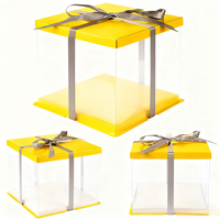 Caja para Pastel Cuadrada de 8x8 Pulgadas, Transparente, con Cierre Seguro, Materiales Reciclados y Ecológicos, Portátil para Almacenamiento de Pasteles