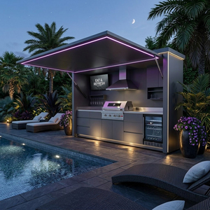 Abri de <span class=keywords><strong>cuisine</strong></span> extérieur en acier inoxydable 316 européen résistant aux chocs, design moderne, <span class=keywords><strong>cuisine</strong></span> BBQ extérieure avec abri pour jardin - Product Image 1